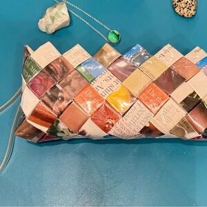 Collage Art Ecoist Woven Clutch with Unique Pattern